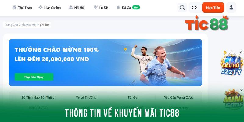 Thông tin khái quát chi tiết nhất về khuyến mãi Tic88 cho hội viên