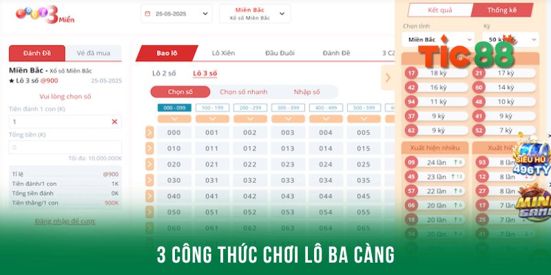 Chơi lô ba càng chuẩn với ba công thức