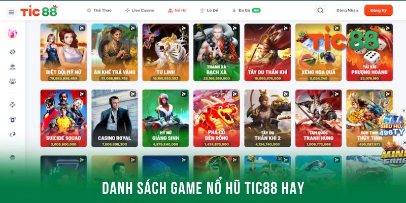 Danh sách một số trò chơi nổ hũ Tic88 hay