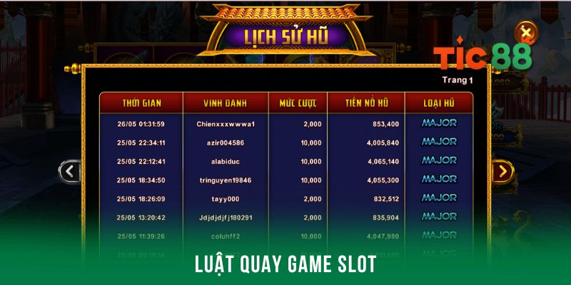 Luật quay game slot